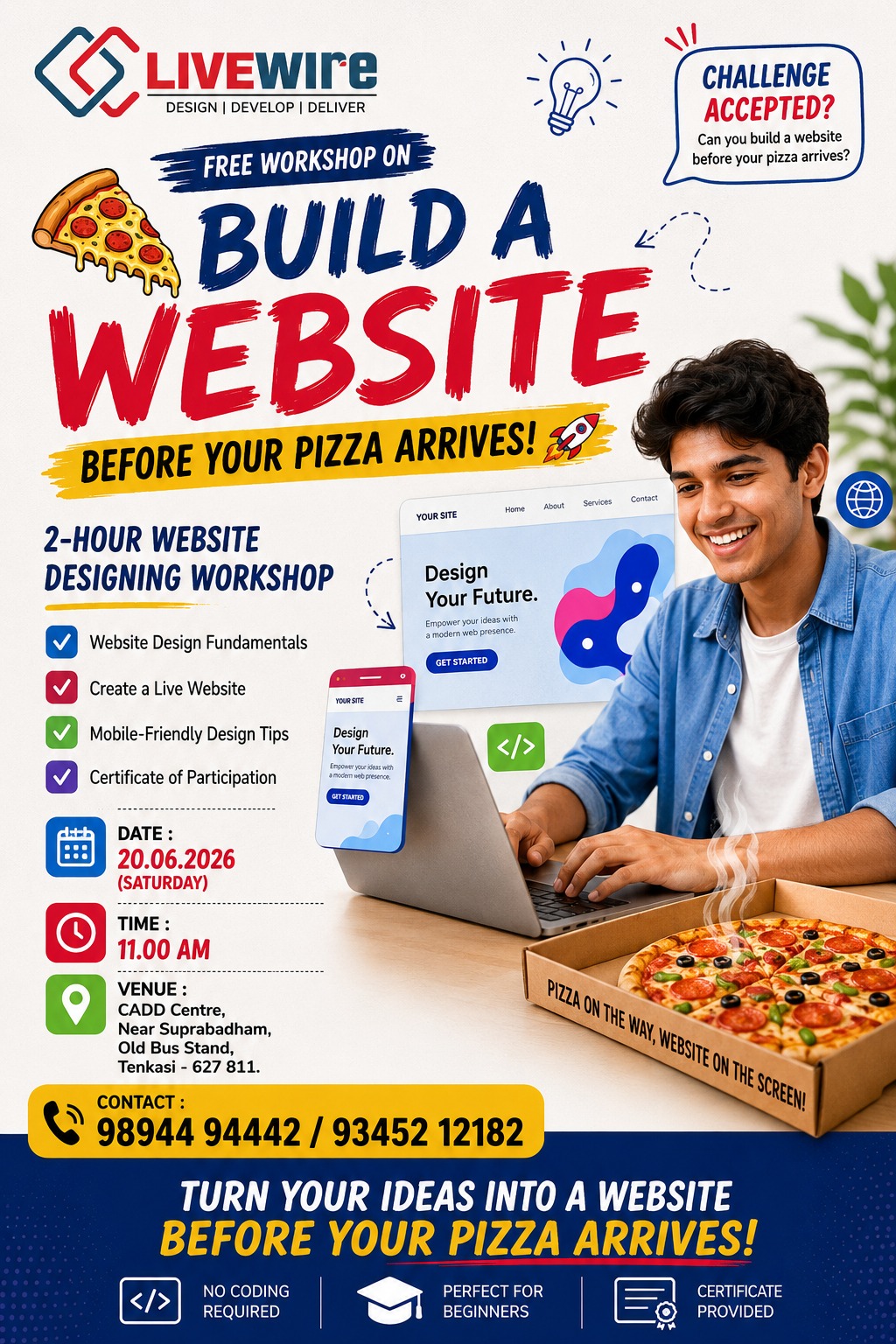 Build A Website Before Your Pizza Arrives - Free Workshop